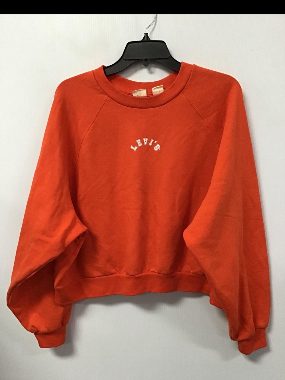 Levi's Women's Bright Orange Crew Sweatshirt with Logo